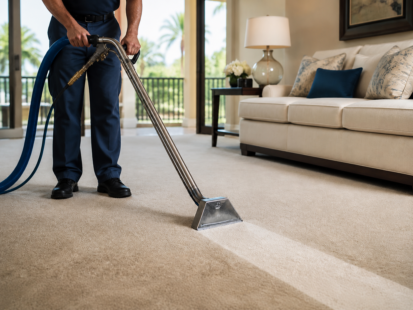 Man Cleaning Carpet